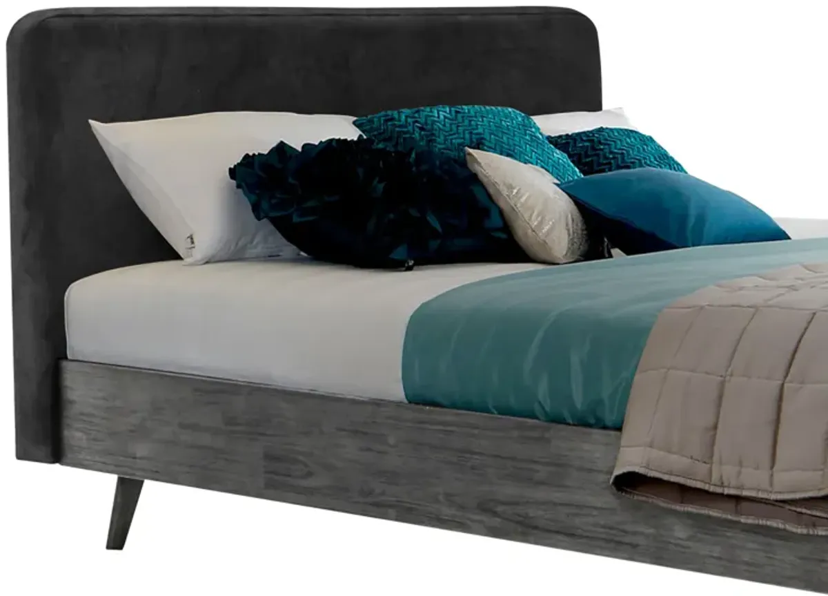 Mohave Mid-Century Tundra Gray Acacia King Platform Bed