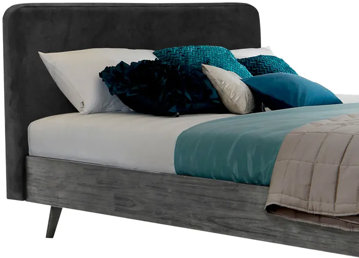 Mohave Mid-Century Tundra Gray Acacia King Platform Bed