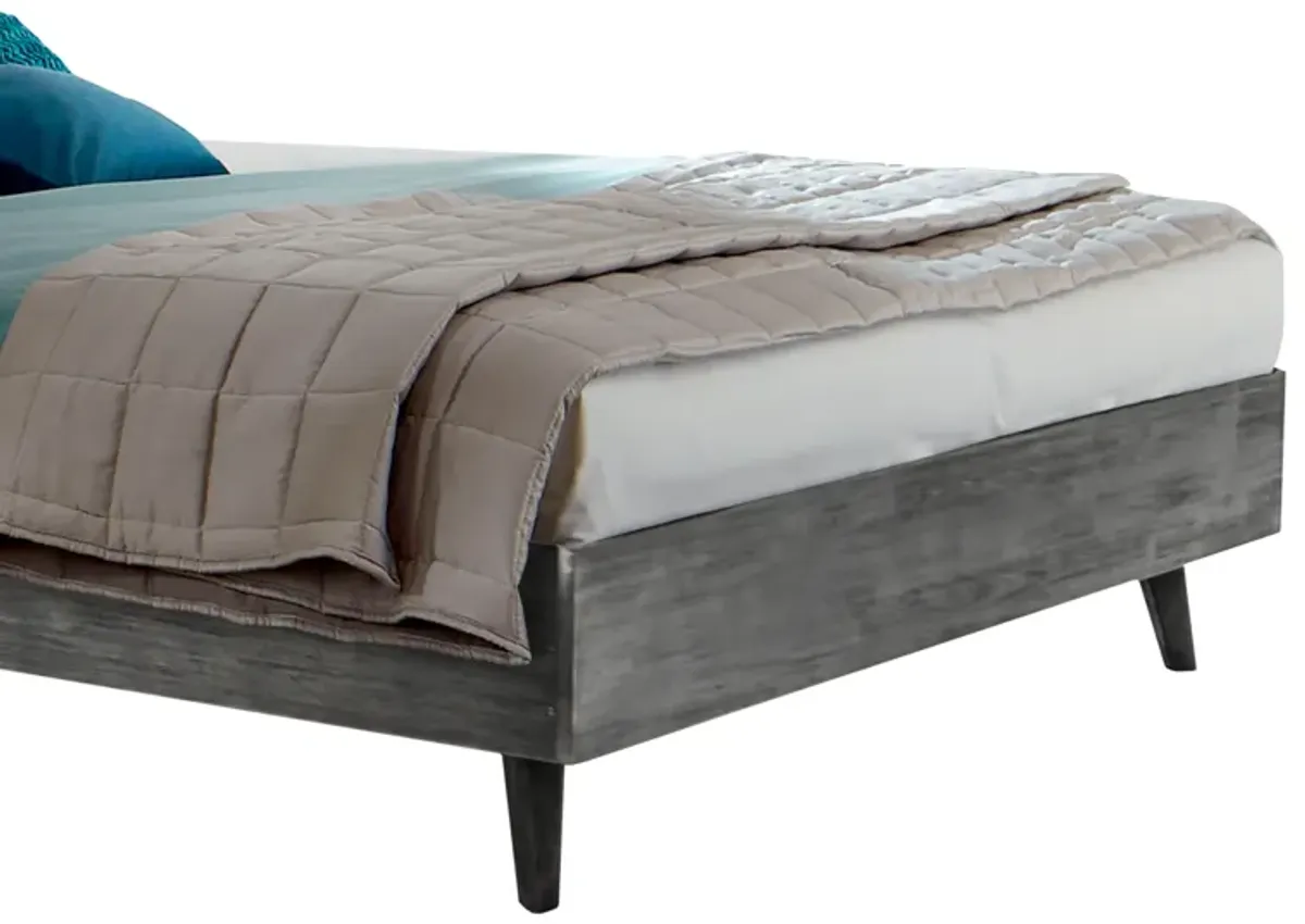 Mohave Mid-Century Tundra Gray Acacia King Platform Bed