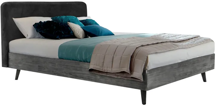 Mohave Mid-Century Tundra Gray Acacia King Platform Bed