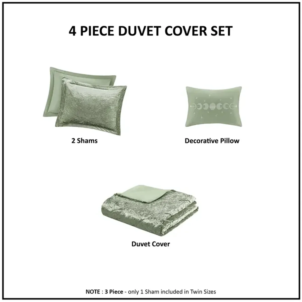 Velvet Duvet Cover Set with Throw Pillow