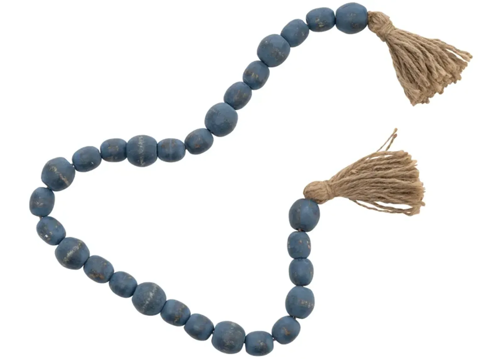 Wood, 25" Bead Garland, Blue