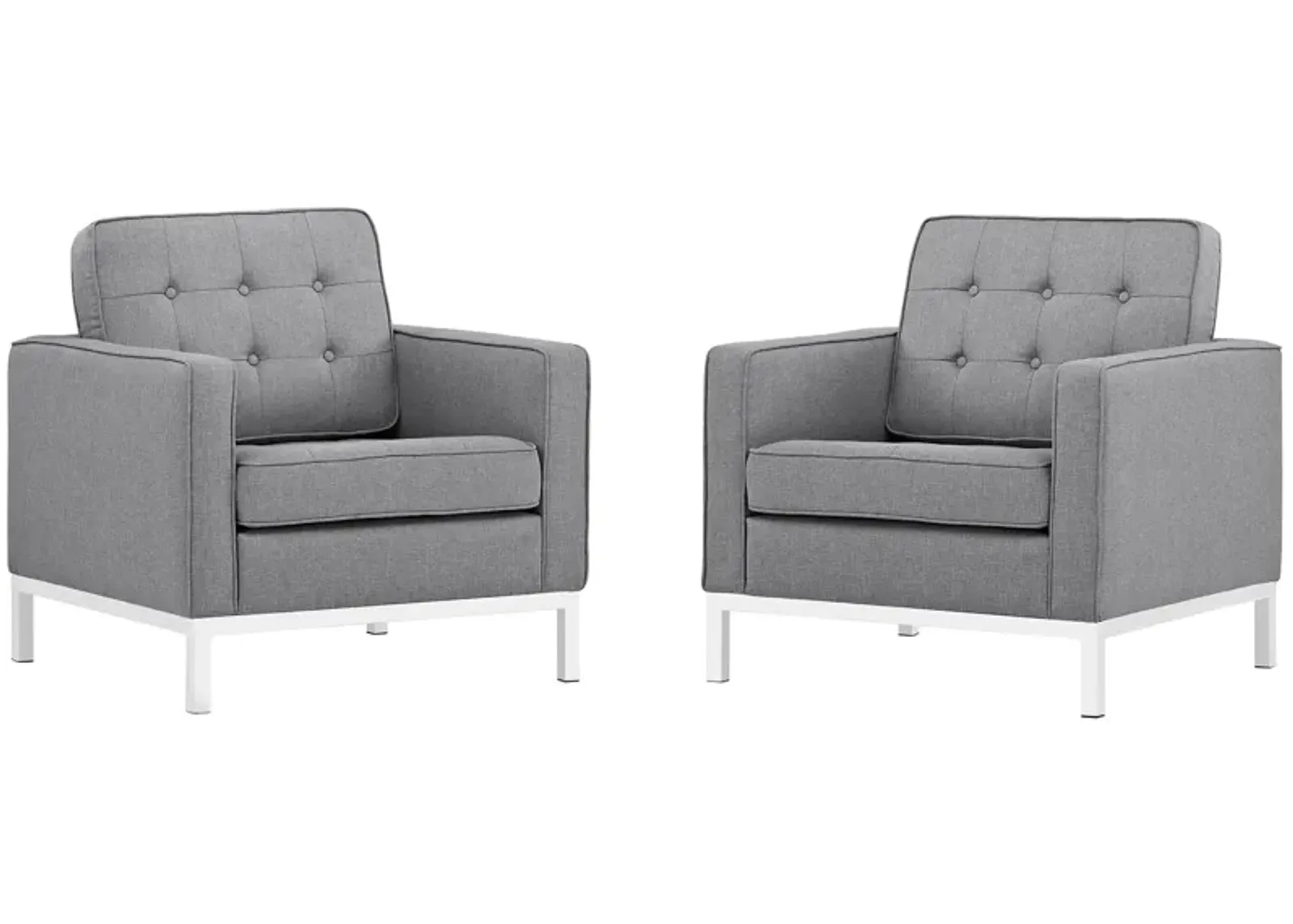 Loft Armchairs Upholstered Fabric Set of 2