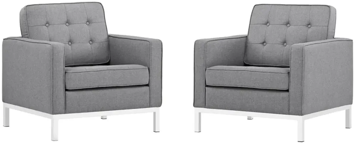 Loft Armchairs Upholstered Fabric Set of 2