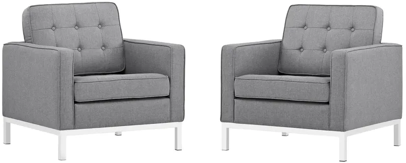 Loft Armchairs Upholstered Fabric Set of 2