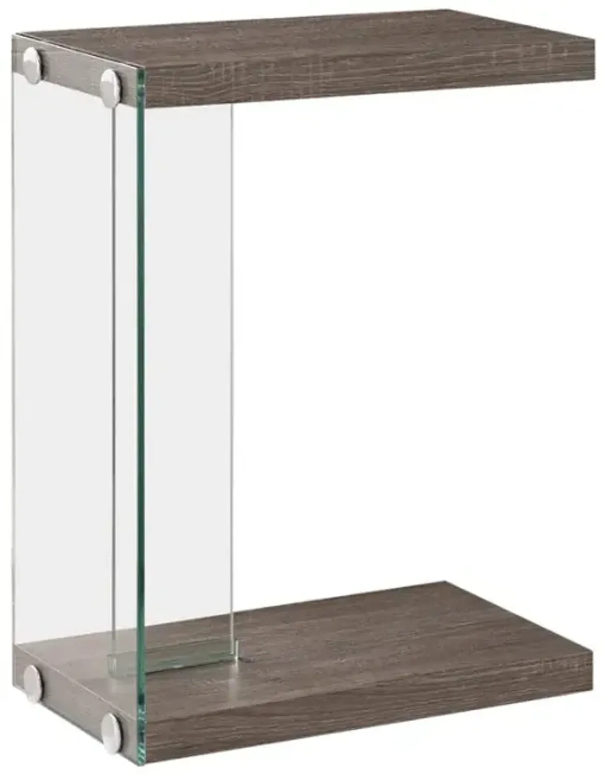 Colby Accent Table Weathered Grey and Clear