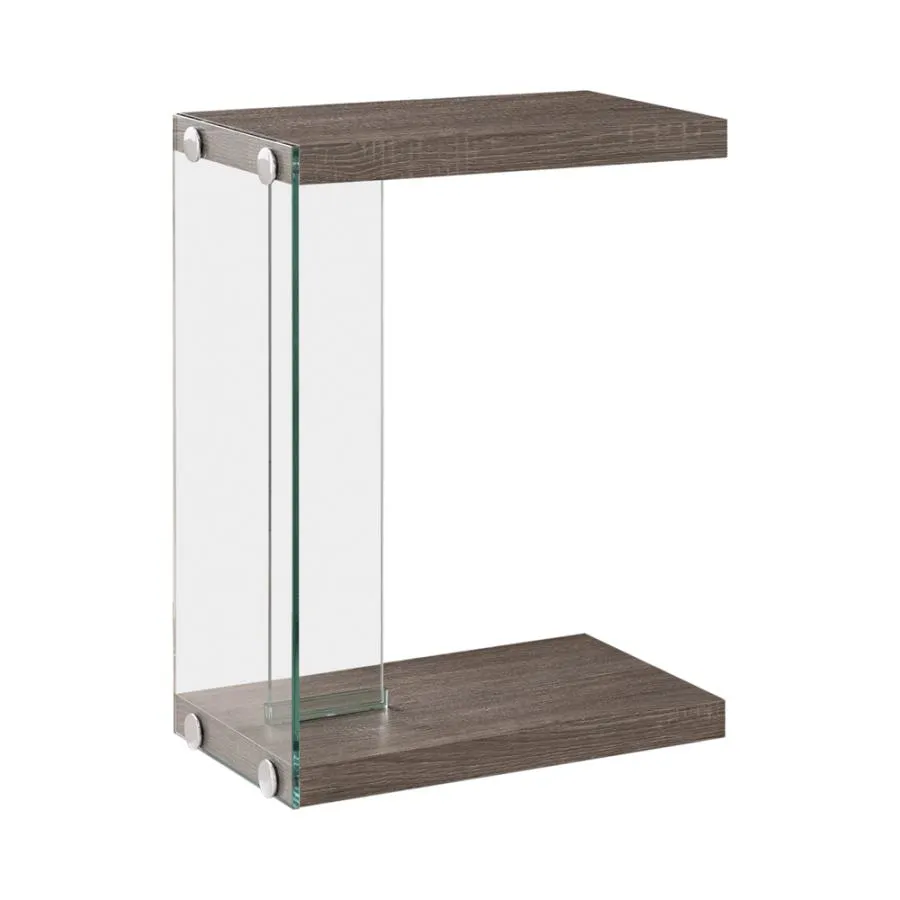 Colby Accent Table Weathered Grey and Clear