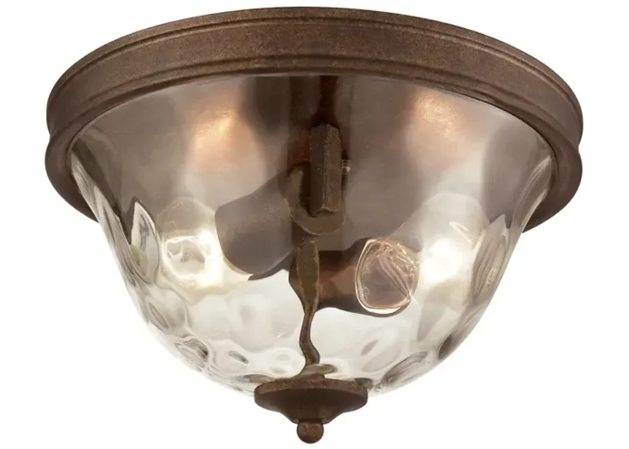 Cheltham 12" Wide 2-Light Flush Mount - Mocha