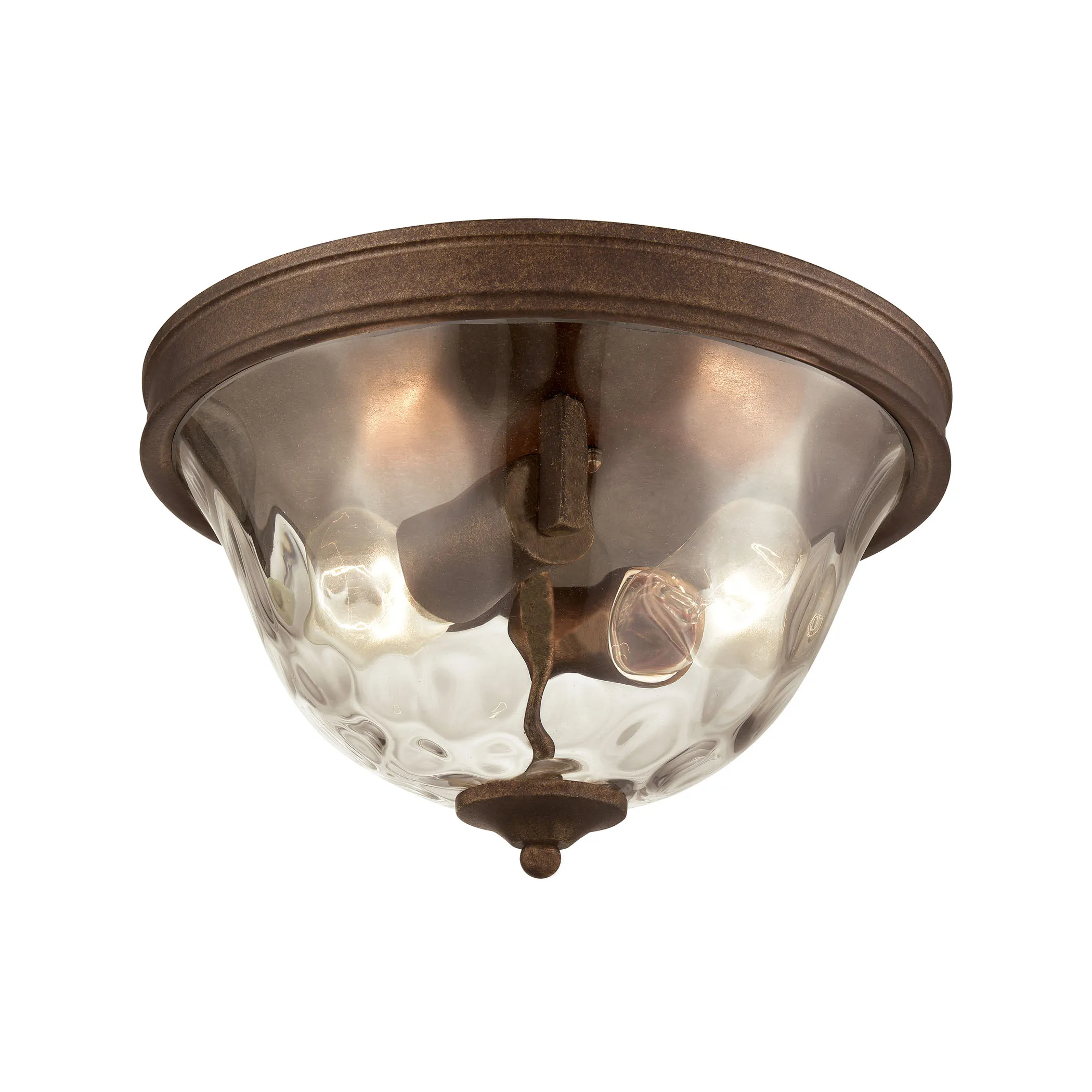 Cheltham 12" Wide 2-Light Flush Mount - Mocha