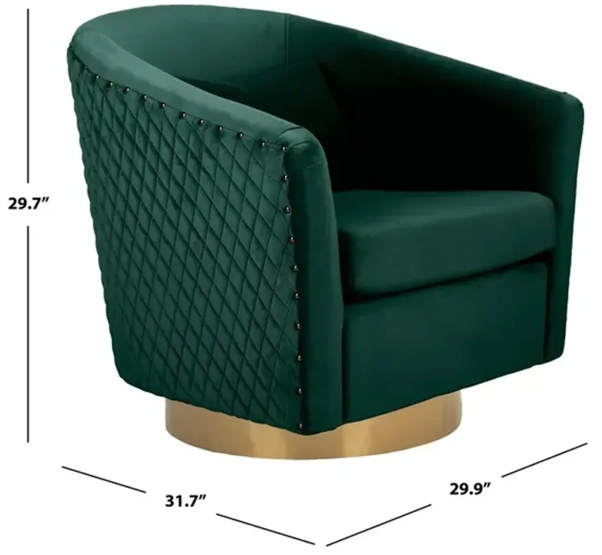 Clara Quilted Swivel Tub Chair