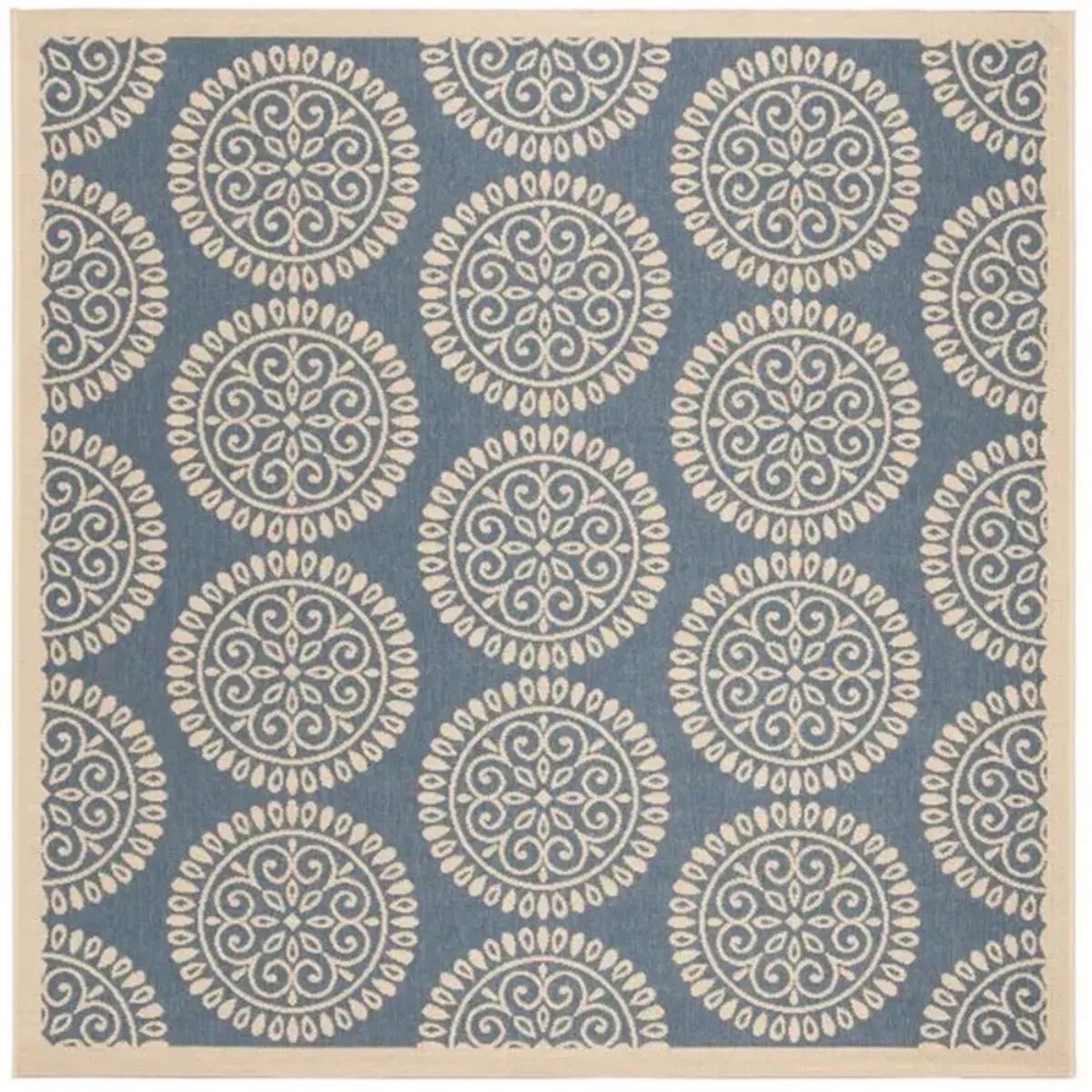 LINDEN 176 Collection LND176M-6SQ Blue / Creme 6'-7" X 6'-7" Square