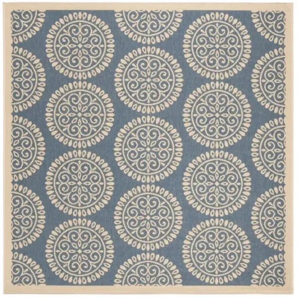 LINDEN 176 Collection LND176M-6SQ Blue / Creme 6'-7" X 6'-7" Square