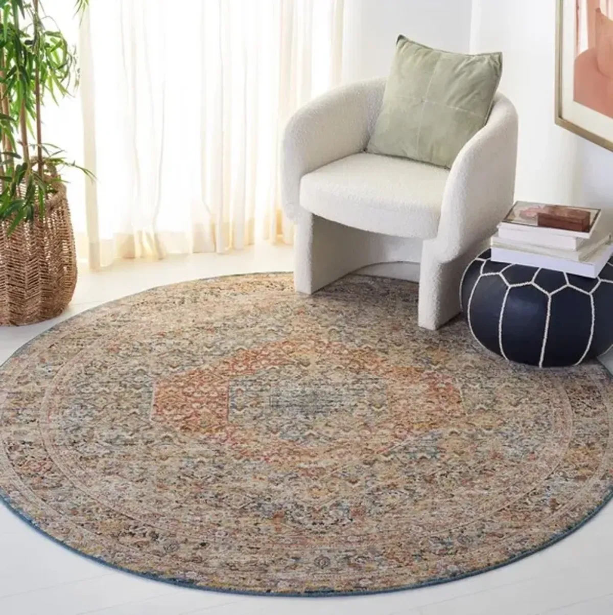 SILVERADO 106 Blue  6'-4' x 6'-4' Round Round Rug