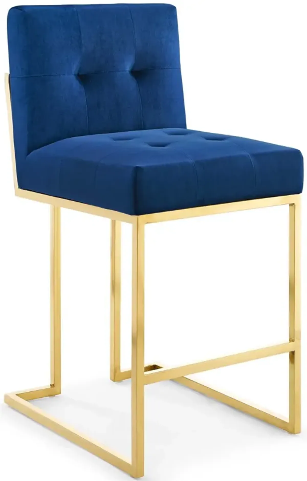 Privy Gold Stainless Steel Performance Velvet Counter Stool