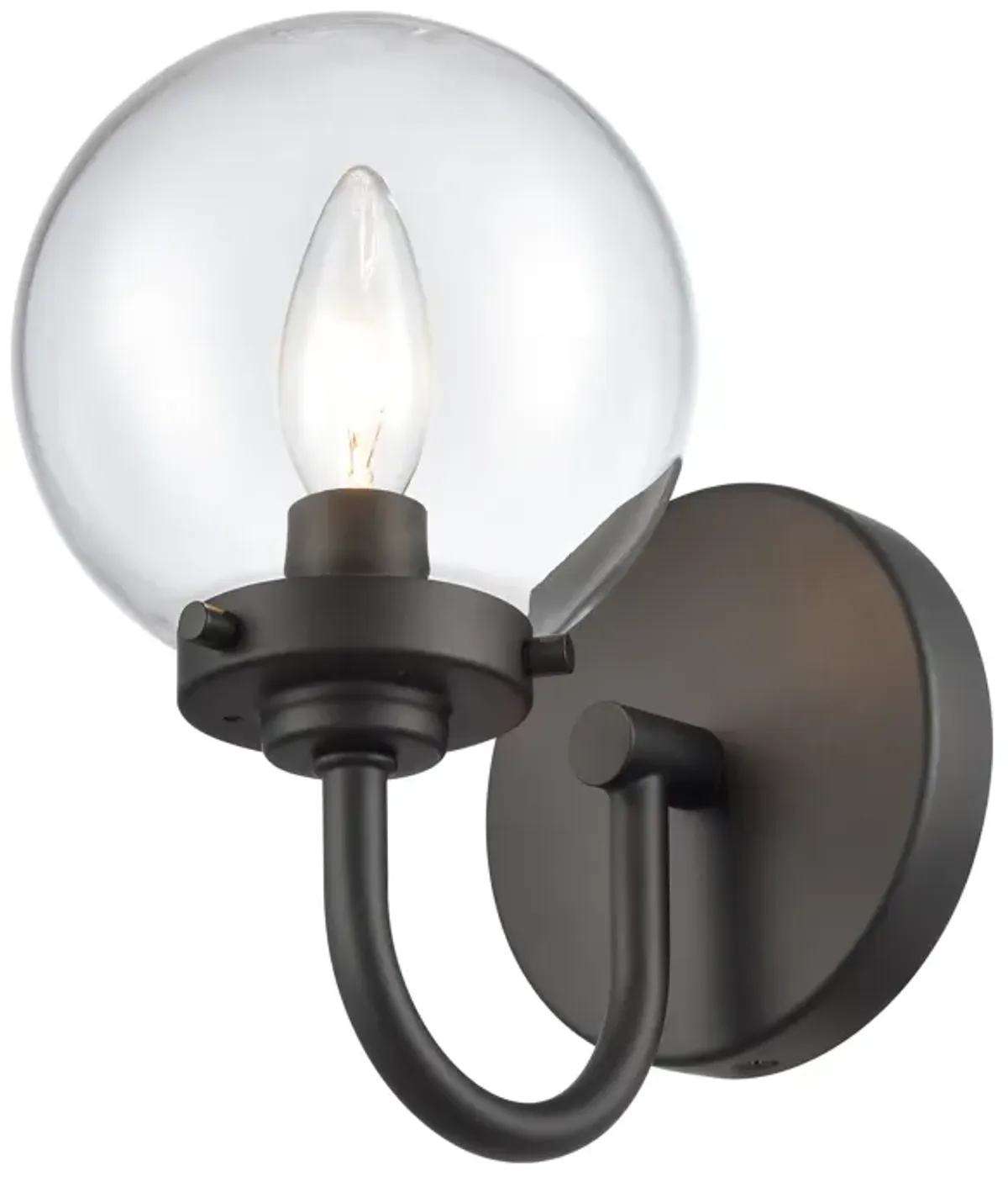 Fairbanks 8.5'' High 1-Light Sconce - Matte Black with Clear