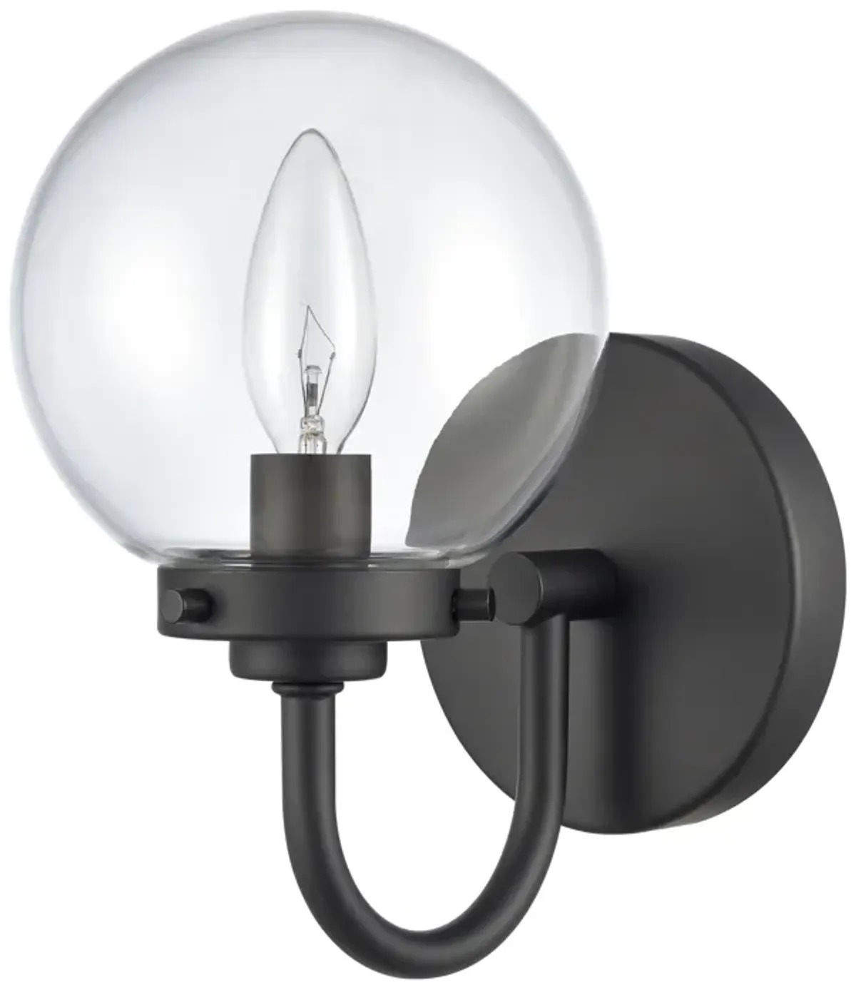 Fairbanks 8.5'' High 1-Light Sconce - Matte Black with Clear