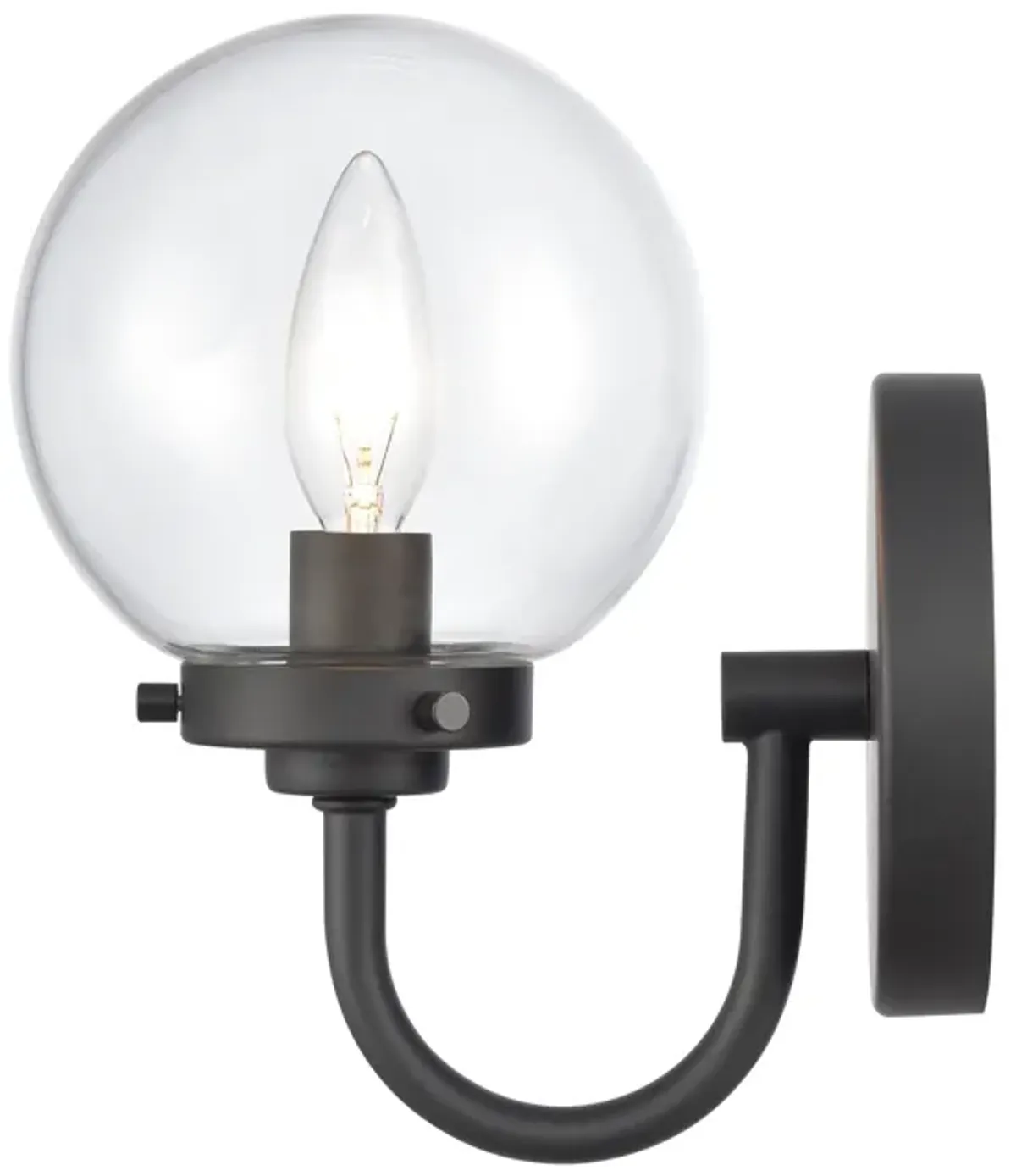 Fairbanks 8.5'' High 1-Light Sconce - Matte Black with Clear