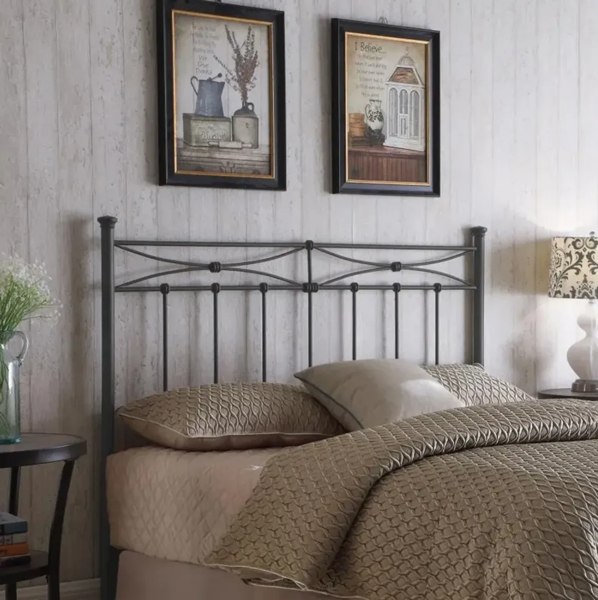 Lane Queen / Full Metal Headboard Rustic Bronze