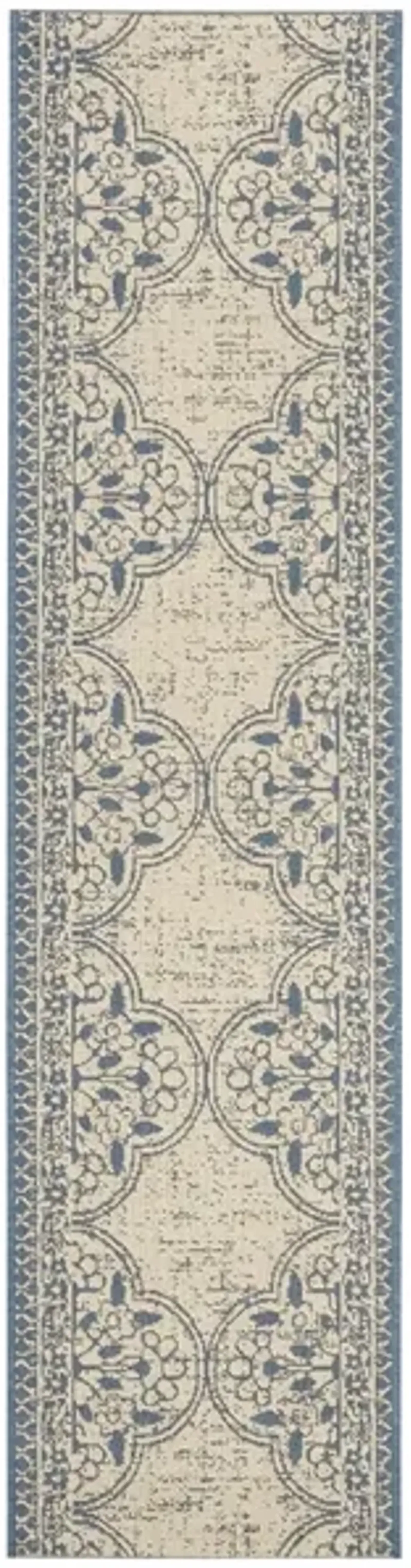 Safavieh BEACH HOUSE Collection BHS174M-28 Blue / Creme 2'-2" X 8'