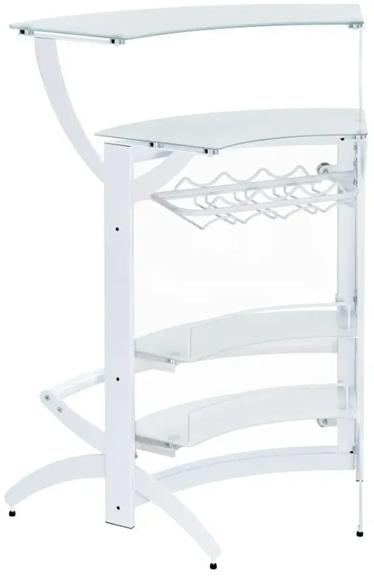 Dallas 2-shelf Home Bar White and Frosted Glass