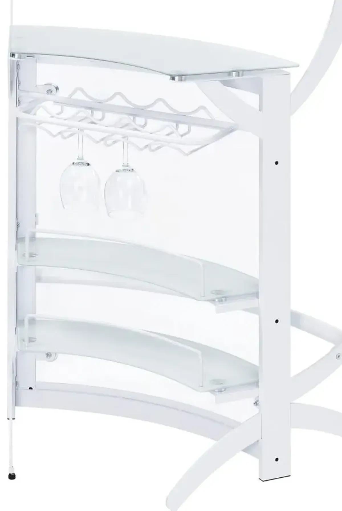 Dallas 2-shelf Home Bar White and Frosted Glass