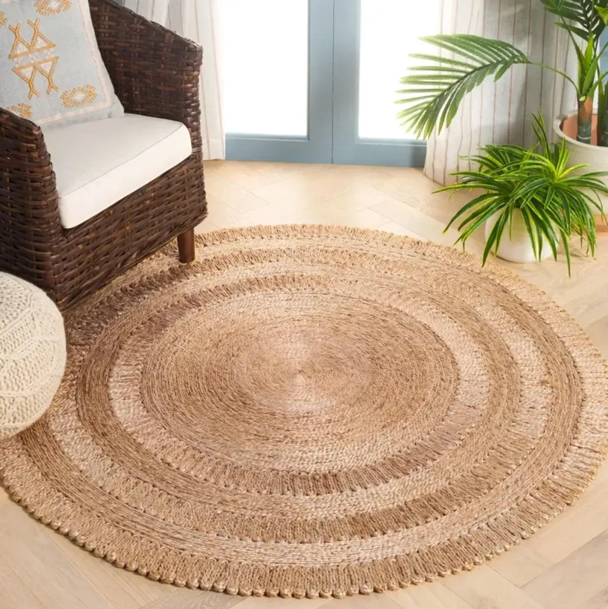 NATURAL FIBER 229 NATURAL 3' x 3' Round Round Rug