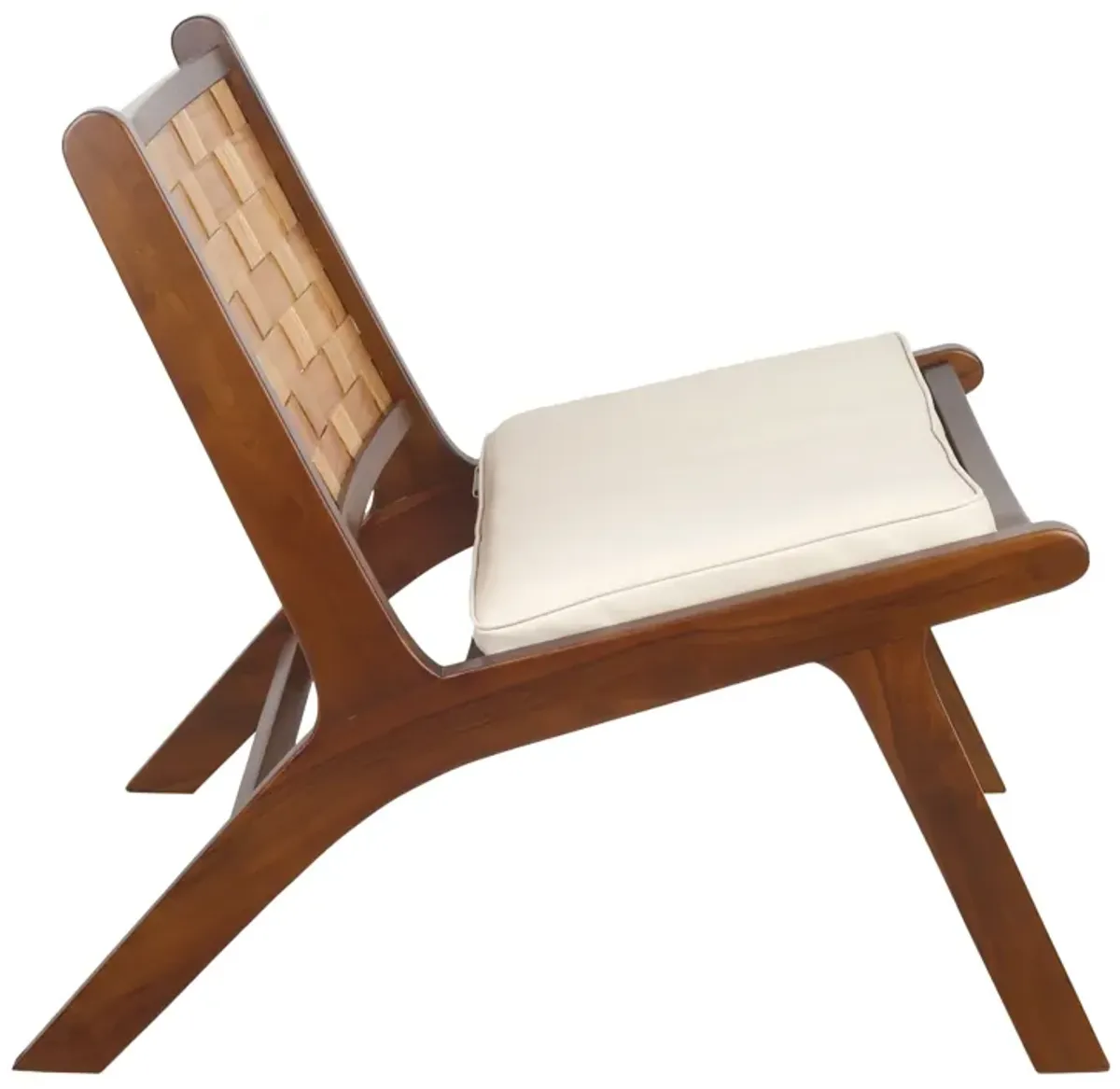 Loria Teak Accent Chair w/ Cushion, Cinnamon Brown