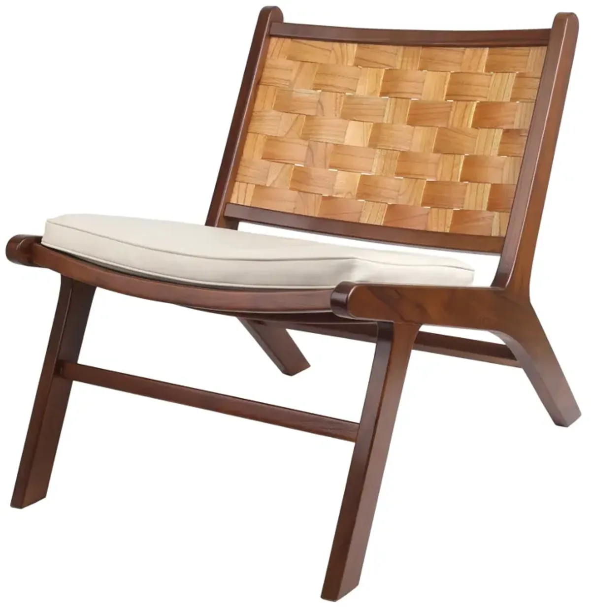 Loria Teak Accent Chair w/ Cushion, Cinnamon Brown