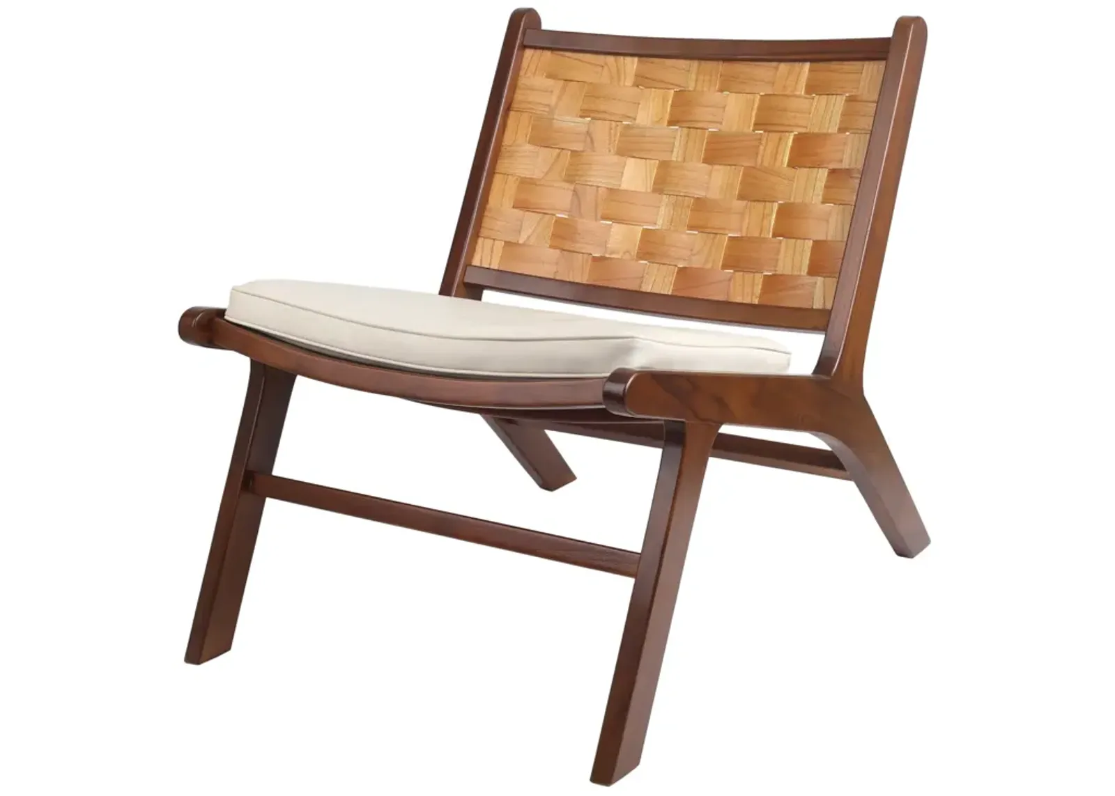 Loria Teak Accent Chair w/ Cushion, Cinnamon Brown