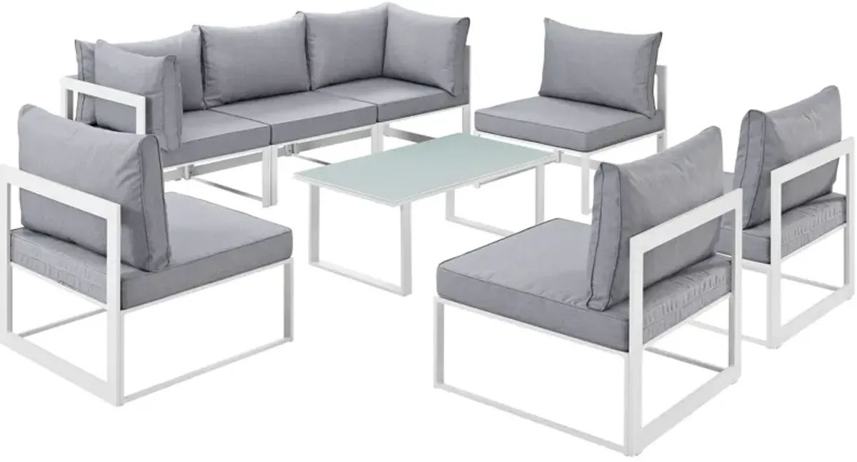 Fortuna 8 Piece Outdoor Patio Sectional Sofa Set