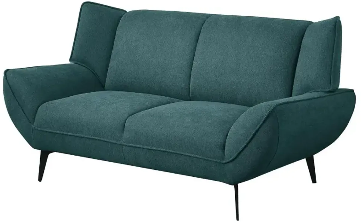 Acton Upholstered Flared Arm Loveseat Teal Blue