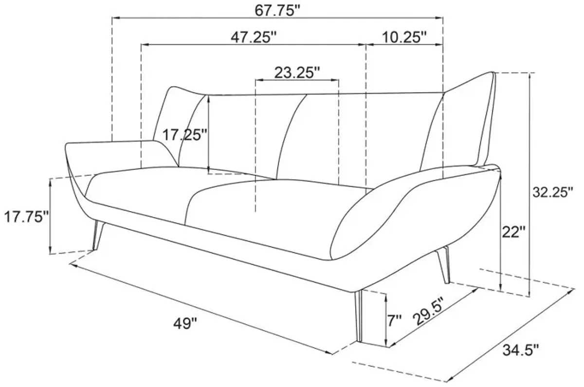 Acton Upholstered Flared Arm Loveseat Teal Blue