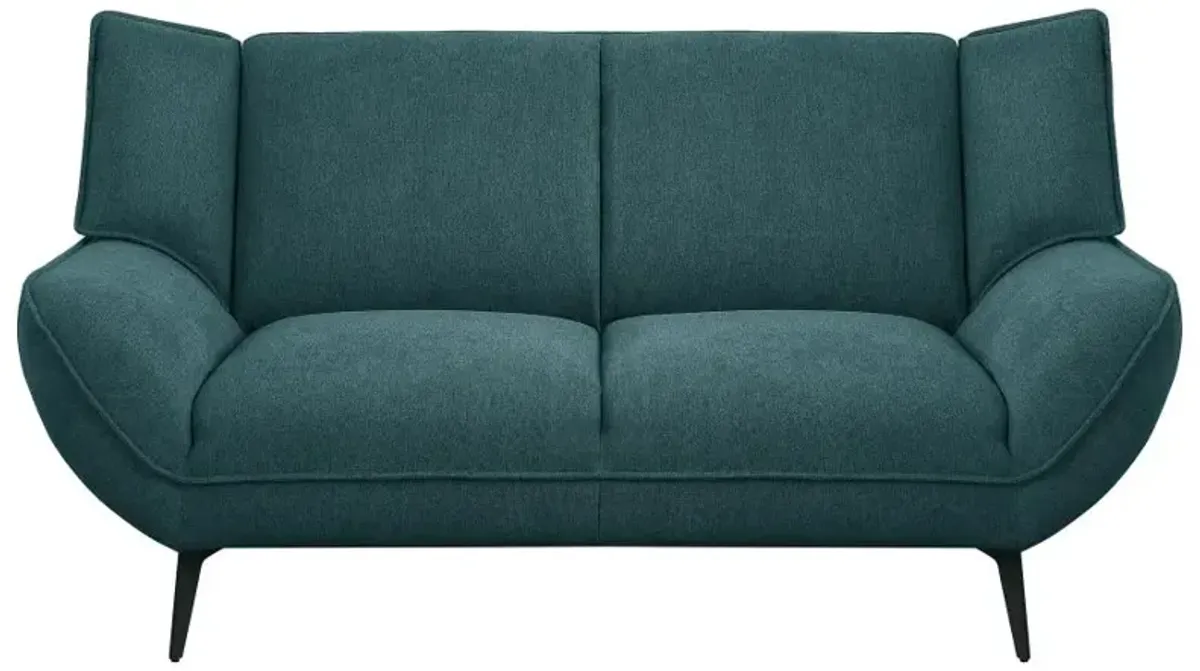 Acton Upholstered Flared Arm Loveseat Teal Blue