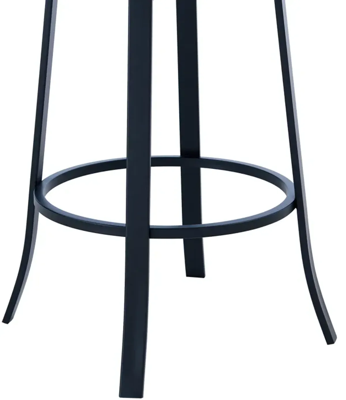 Lola Contemporary 26" Counter Height Barstool in Matte Black Finish and Gray Faux Leather