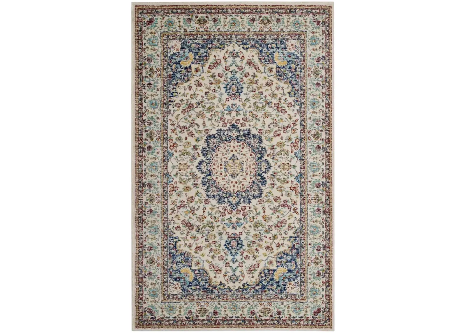 Meryam Distressed Persian Medallion 5x8 Area Rug