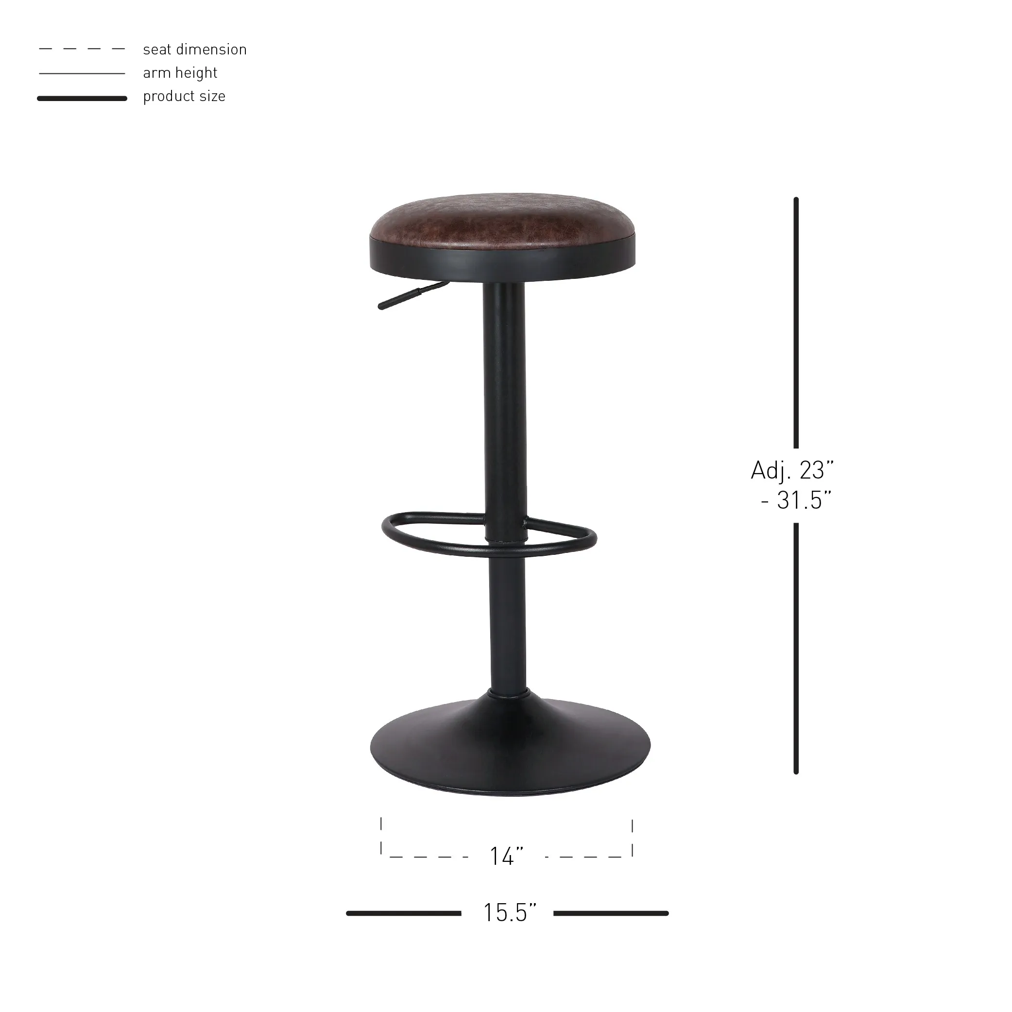 Juno Gaslift Bar Stool - Set of 2