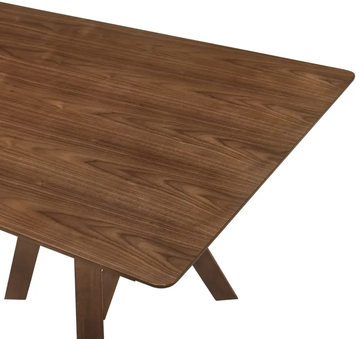 Cortina 79" Mid-Century Modern Walnut Wood Dining Table with Walnut Legs