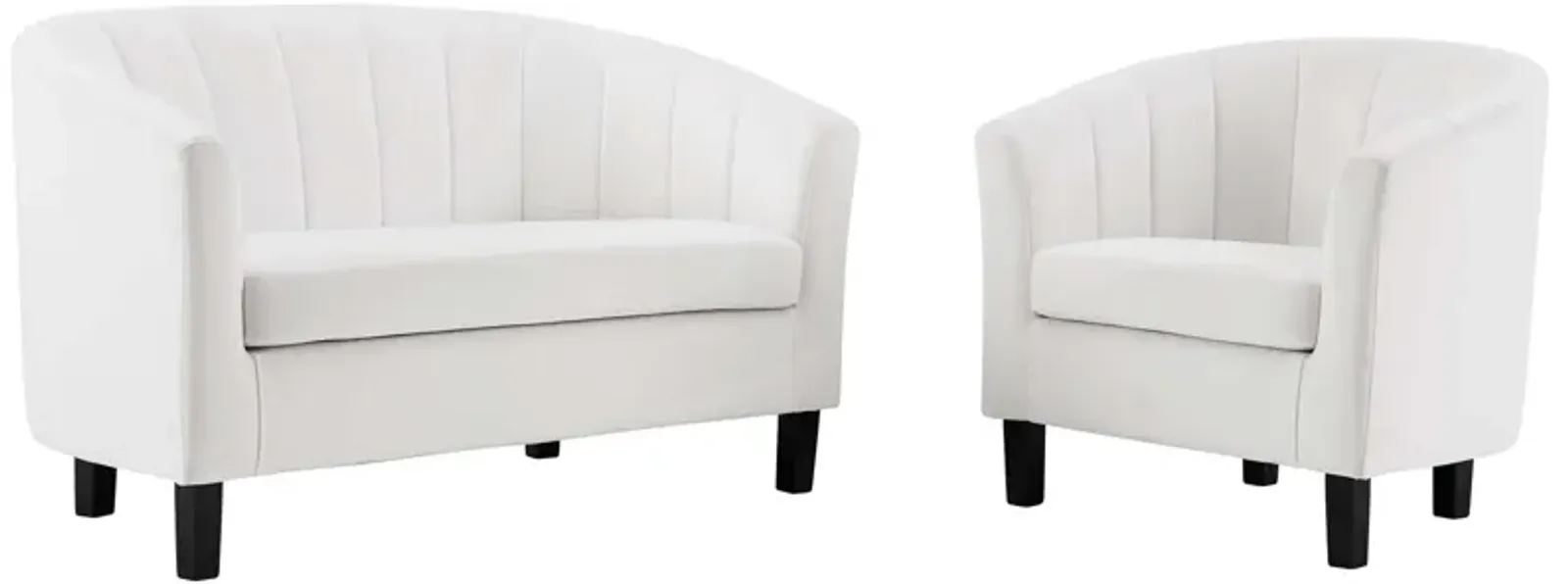 Prospect Channel Tufted Performance Velvet Loveseat and Armchair Set