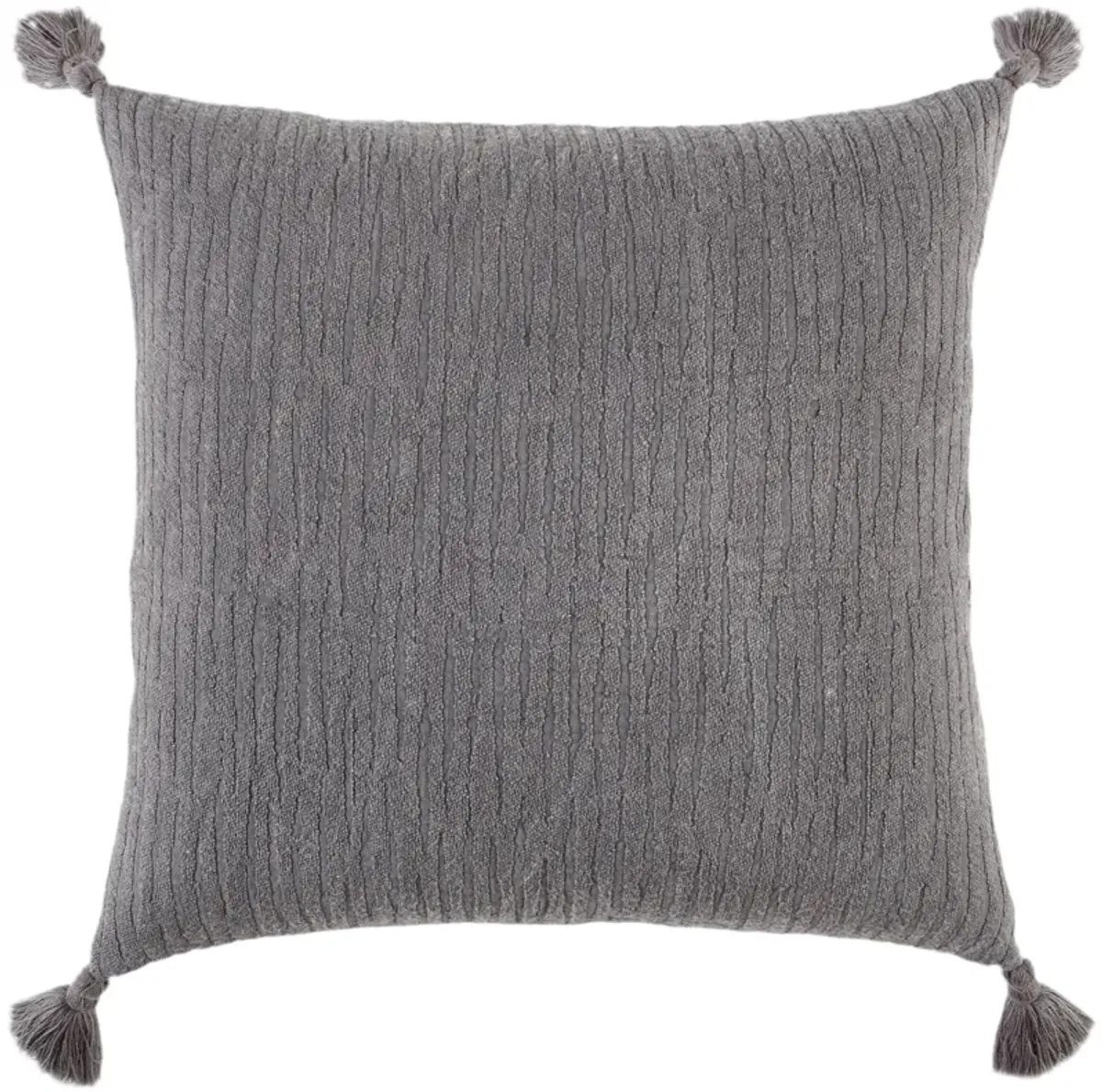 Solid With Tonal Abstract Pattern Charcoal Pillow