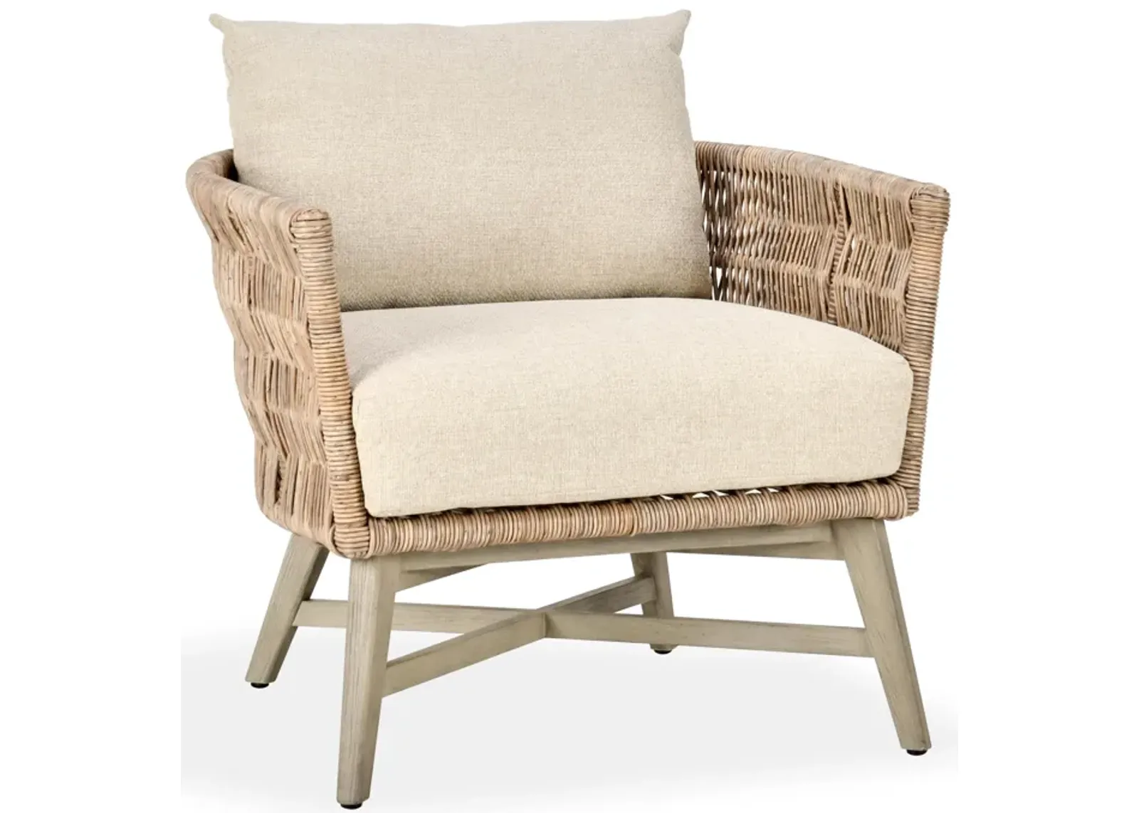 Collins Outdoor Solid Wood Accent Chair in Natural Tone