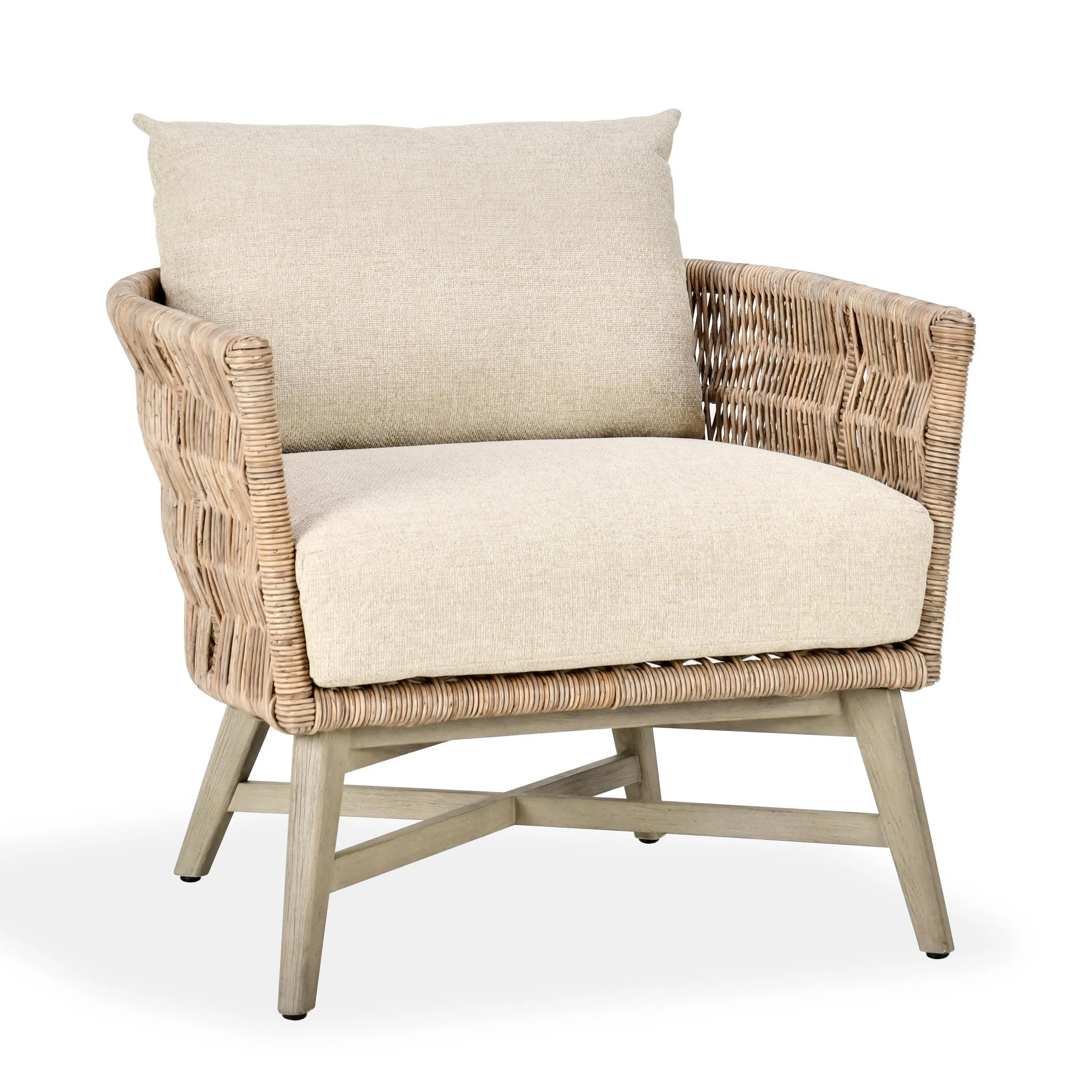 Collins Outdoor Solid Wood Accent Chair in Natural Tone