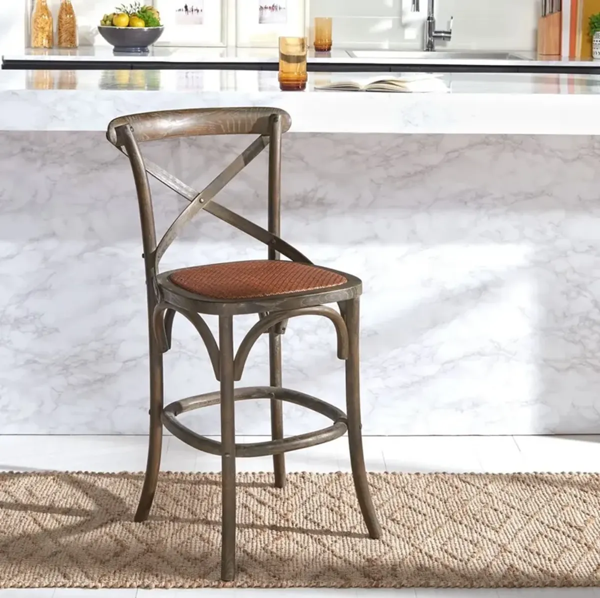 FRANKLIN X BACK COUNTER STOOL