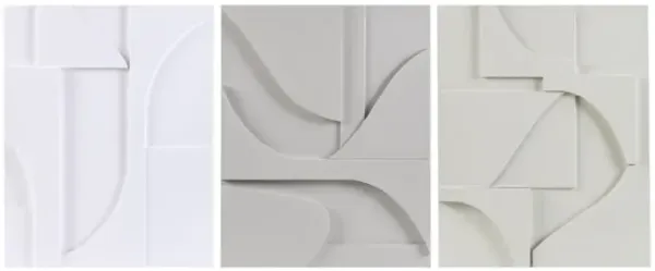 Elements Neutral Geometric Carved Wall Decor 3 Piece Set