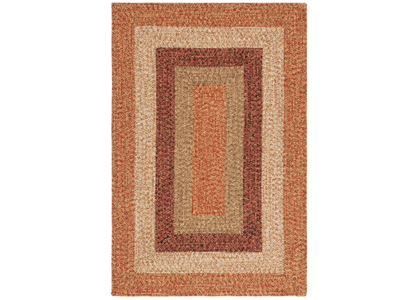 BRAIDED 318 RUST  8' x 10' Large Rectangle Rug