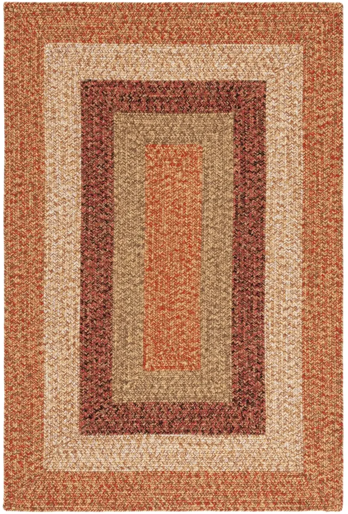 BRAIDED 318 RUST  8' x 10' Large Rectangle Rug