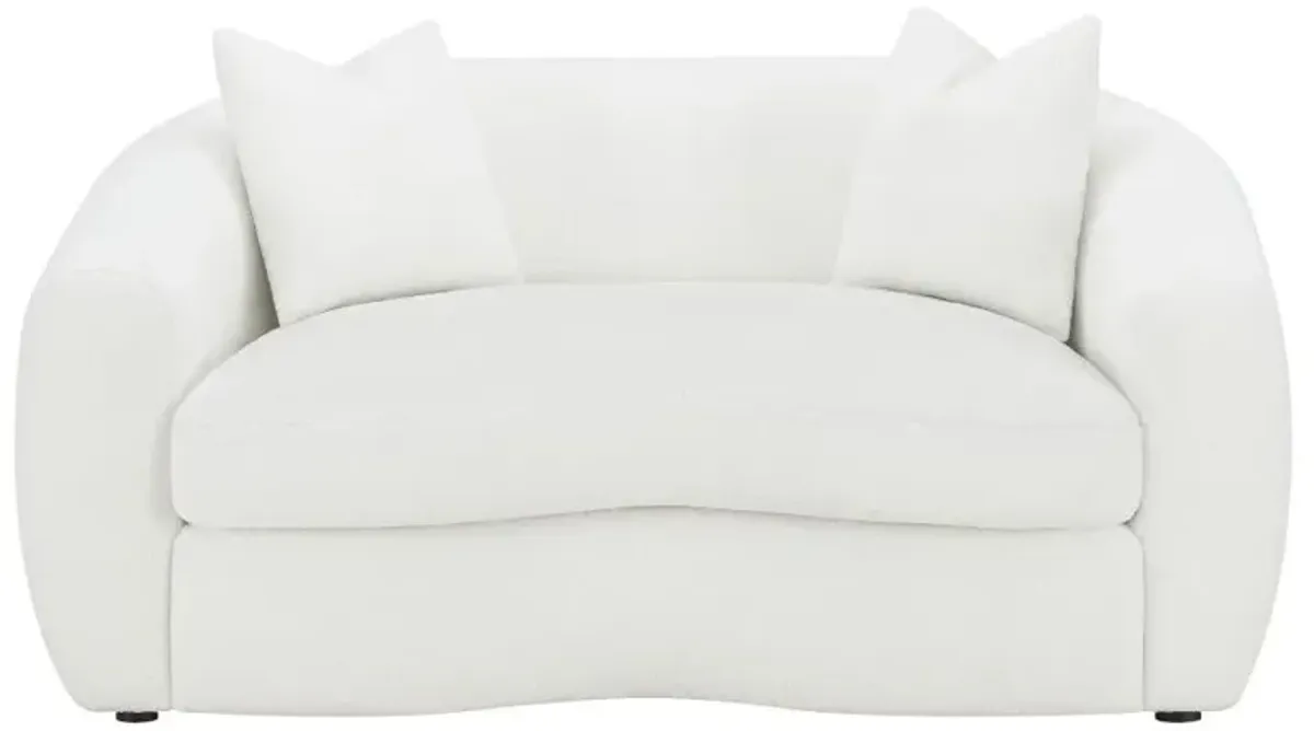 Isabella 2-piece Upholstered Tight Back Living Room Set White