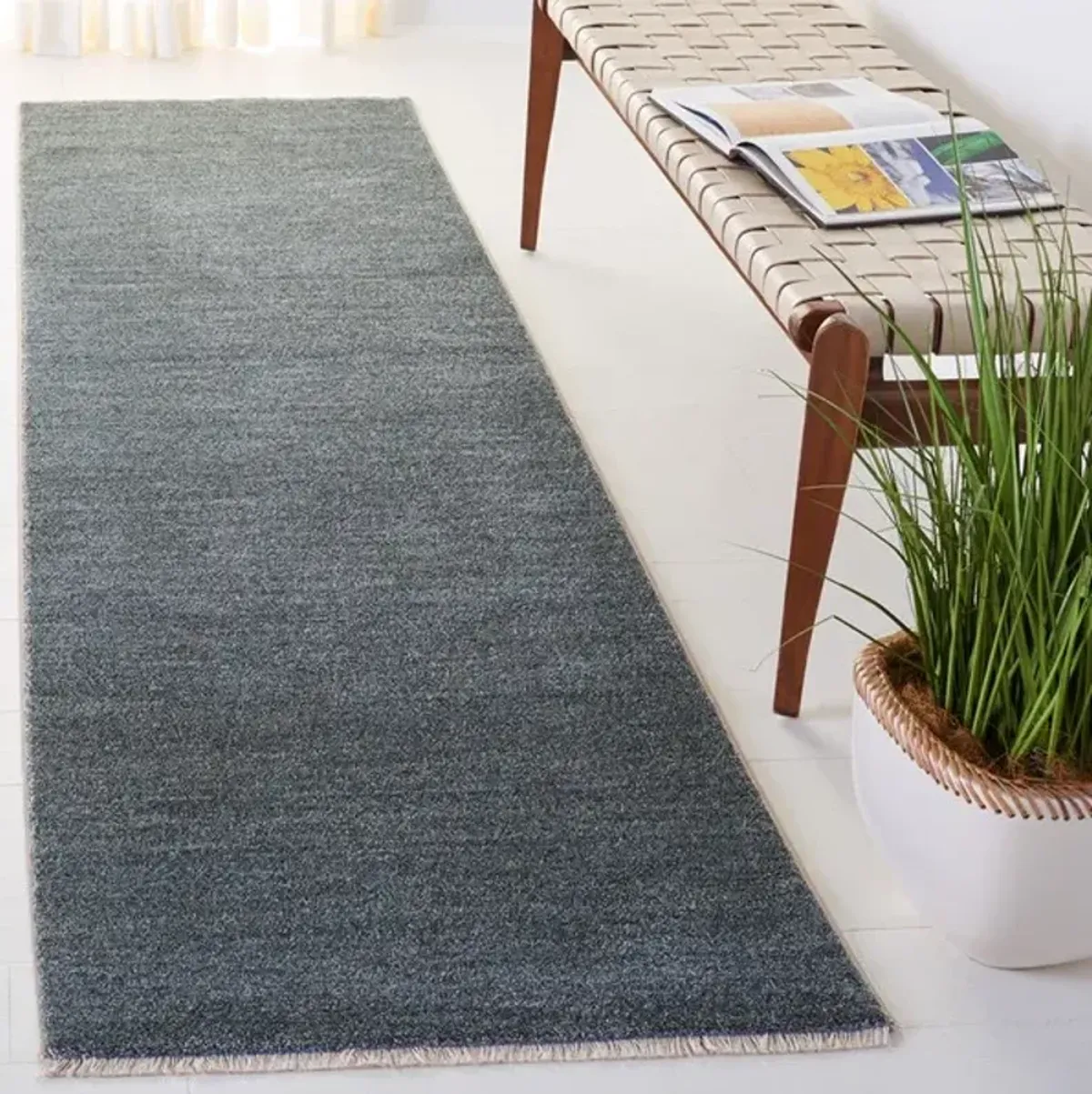 LASA 104 Green 2'-3' X 8' Runner Rug