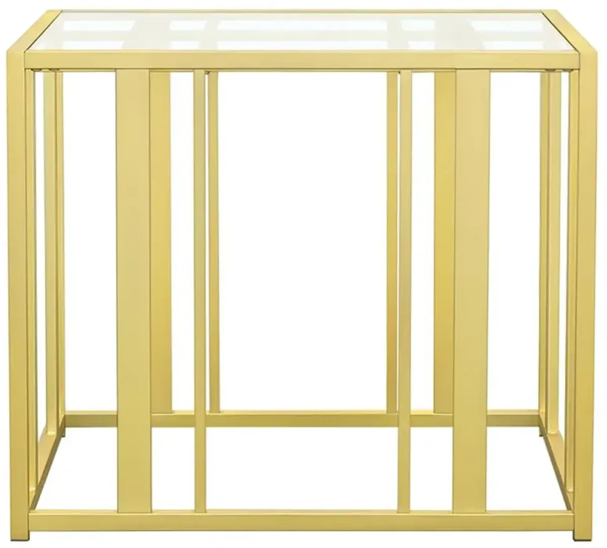 Adri Metal Frame End Table Matte Brass