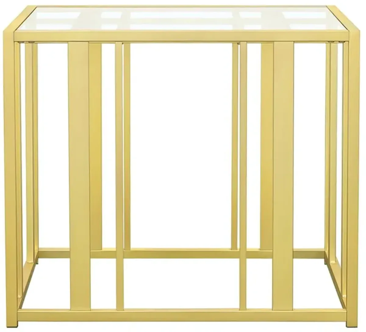 Adri Metal Frame End Table Matte Brass