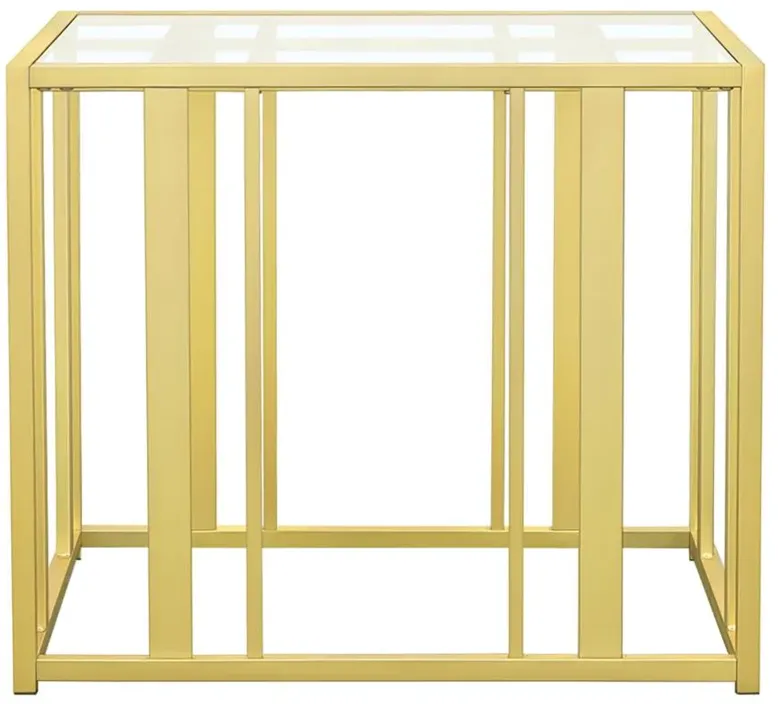 Adri Metal Frame End Table Matte Brass